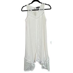 J. Gee Ivory Lace Boho Gauzy Sleeveless Dress